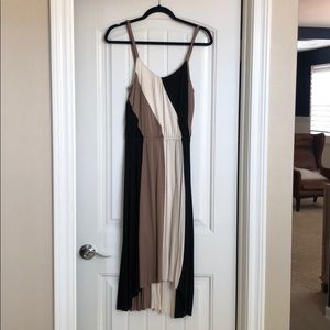 Casual adjustable strap cotton dress